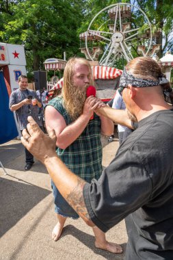 Lucha Libre Pro Wreslting, 26 Haziran 2022 'deki Michigan Taco Festivali' nde canlı performans sergiliyor.