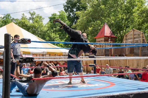 Lucha Libre Pro Wreslting, 26 Haziran 2022 'deki Michigan Taco Festivali' nde canlı performans sergiliyor.
