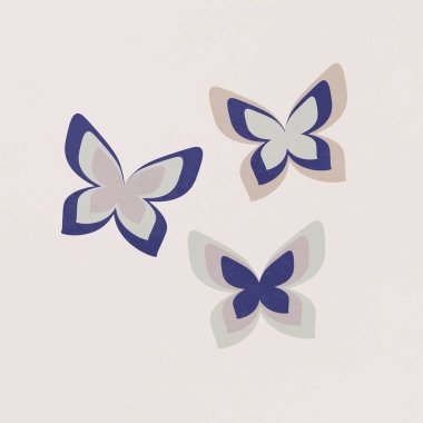 Kelebek tasviri. Kart, logo, poster, davetiye, web ve yazdırma kullanımı için tasarım