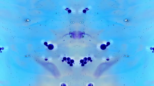 Голубая Жидкость Движении Крупный План Абстрактный Фон — стоковое видео