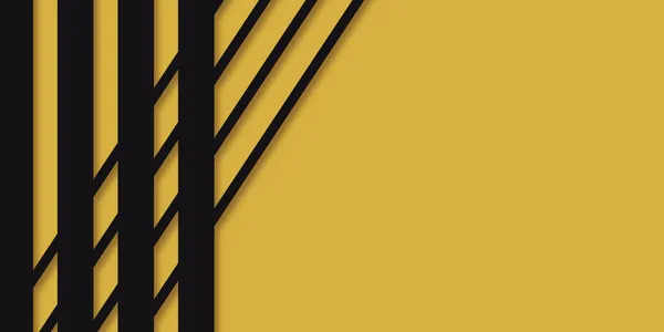 Rayas negras sobre fondo amarillo. Líneas geométricas. Textura de fondo —  Fotos de Stock