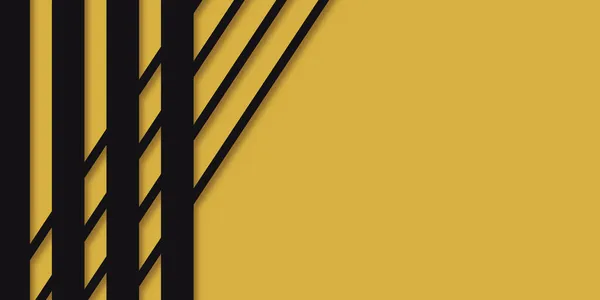 Strisce nere su fondo giallo. Linee geometriche. Struttura dello sfondo — Foto Stock