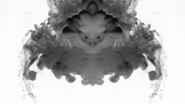 水の中にインクの暗い雲 モノクローム背景 — ストック動画