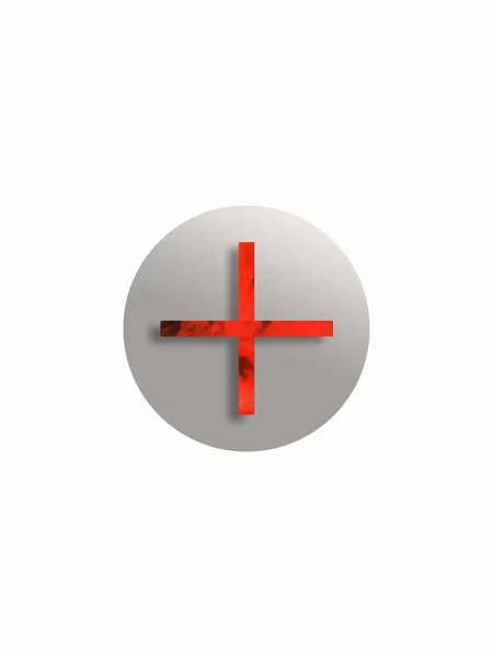 Red Circle Rendering Medical Aid Symbol White Background — Stock fotografie