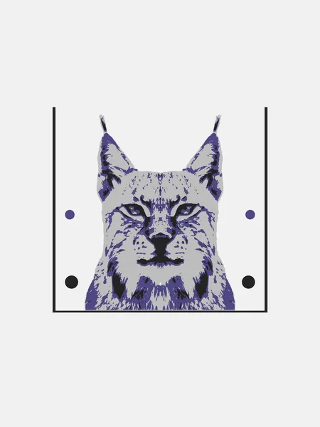 Lynx Kop Geometrische Lijnen Weergave Illustratie Voor Gebruik Als Print — Stockfoto