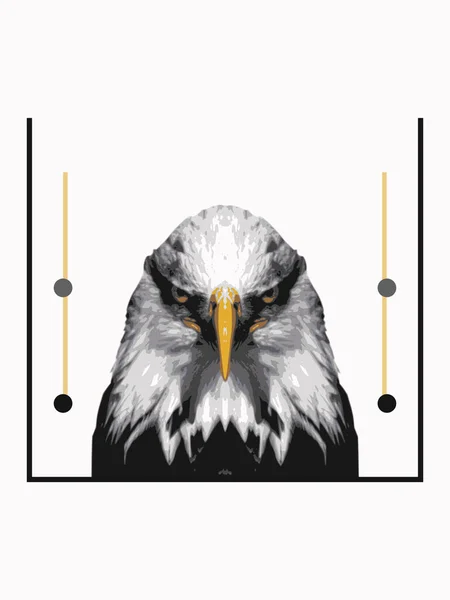 Орел Голови Геометричні Лінії Рендеринг Ілюстрація Використання Друк Логотип Емблема — стокове фото
