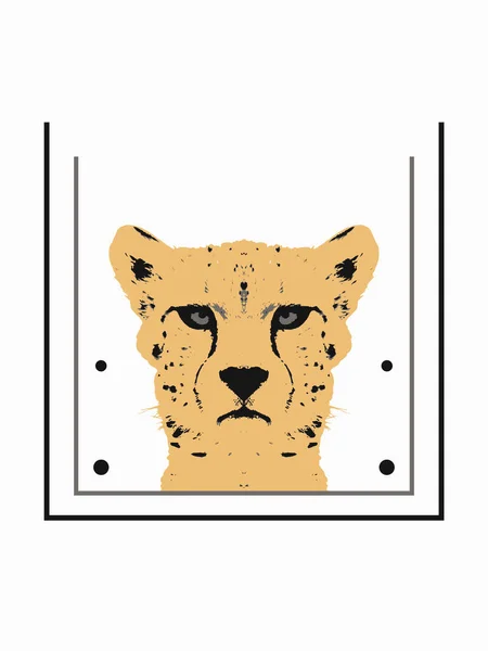 Κεφάλι Cheetah Και Γεωμετρικές Γραμμές Απόδοση Εικονογράφηση Για Χρήση Εκτύπωση — Φωτογραφία Αρχείου