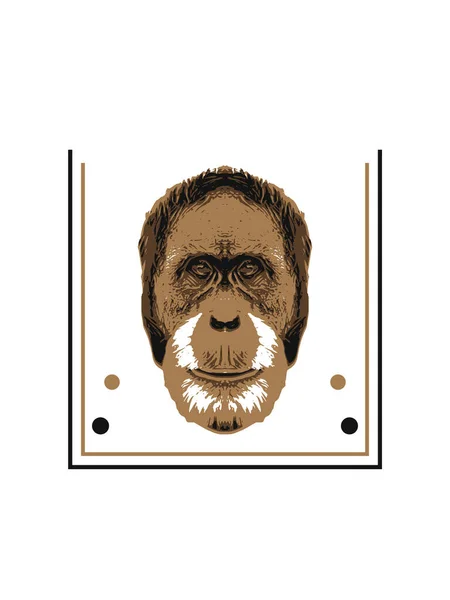 Głowica Małpy Linie Geometryczne Renderowanie Ilustracja Druku Logo Godło Inne — Zdjęcie stockowe