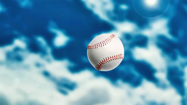Balle Baseball Dans Ciel Jeux Sport Fond Flou Photos De Stock Libres De Droits
