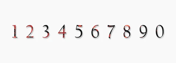 Set Numeri Stilizzati Numeri Isolati Zero Nove Rendering — Foto Stock