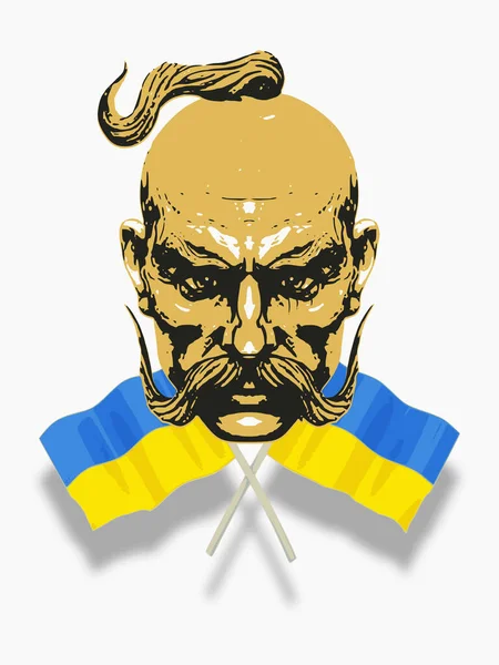 Cosacco Ucraino Ucraina Bandiera Stato Nazione Rendering — Foto Stock