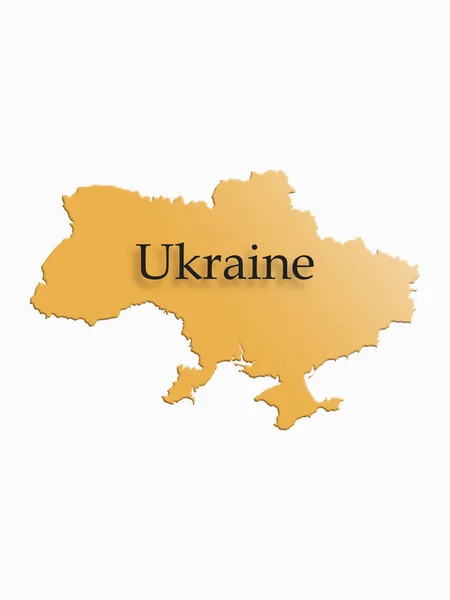 Ucraina Mappa Sfondo Bianco Rendering — Foto Stock