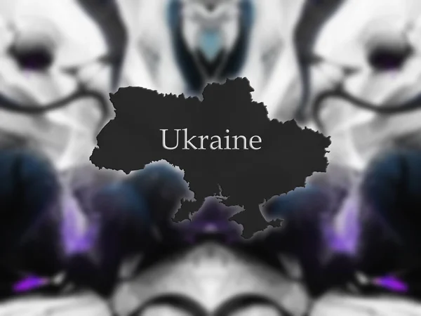 Карта України Абстрактному Тлі Рендеринг — стокове фото