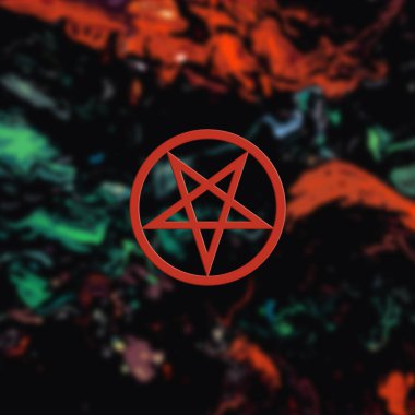 Soyut bir arkaplanda satanist pentagram