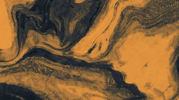 黄色の背景の暗いパターン フラクタルアート — ストック写真