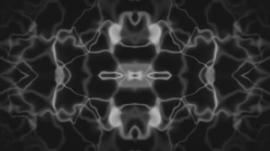 Hareket halindeki fraktal desenler, tek renkli arkaplan, üç boyutlu animasyon