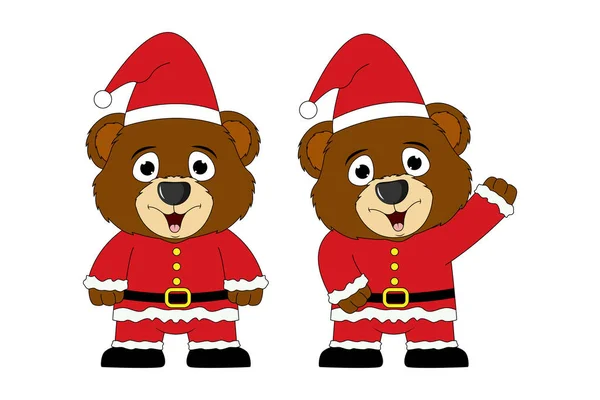 Niedlicher Bär Cartoon Weihnachten — Stockvektor