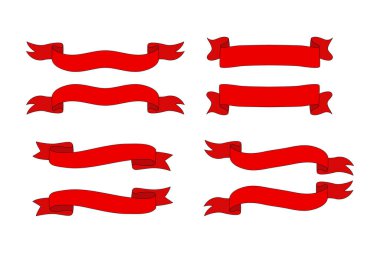 şirin kırmızı kurdele şekli koleksiyonu