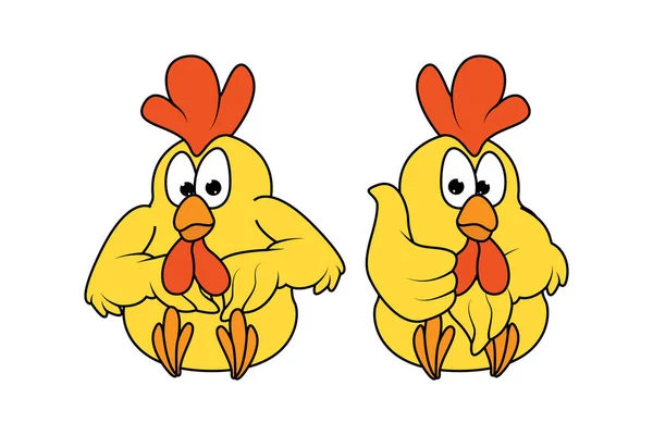 Cute Chicks Animal Cartoon Illustration — 图库矢量图片