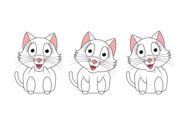 Şirin kedi hayvan çizgi filmi çizimi