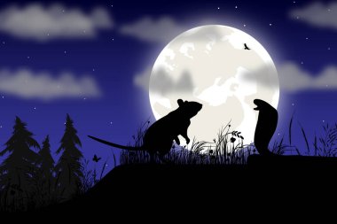 Fare ve kobra yılan silueti