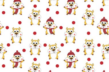 Sevimli hamster hayvan çizgi film deseni