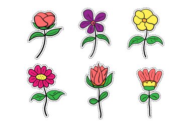 Şirin çiçek etiketi seti