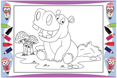 Çocuklar için suaygırı hayvan çizgi filmi boyama