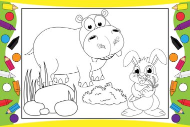 Çocuklar için renkli hayvan çizgi filmi