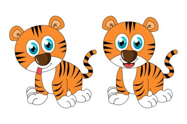 Şirin kaplan hayvan çizgi film çizimi