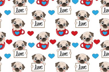 Sevimli köpek hayvan çizgi film deseni