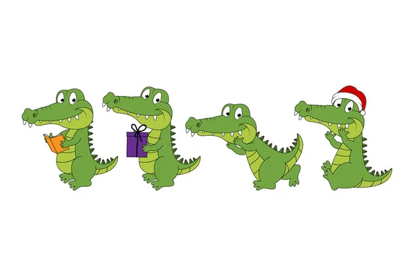 Cute Crocodile Animal Cartoon Graphic — Stockvektor