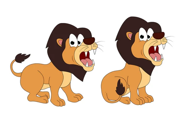 Niedlichen Löwen Tier Cartoon Grafik — Stockvektor
