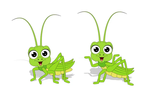 Cute Grasshopper Animal Cartoon Graphic — стоковый вектор