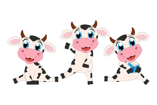 Niedliche Kuh Tier Cartoon Grafik — Stockvektor