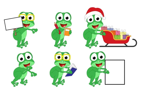 Niedlicher Frosch Tier Cartoon Grafik — Stockvektor