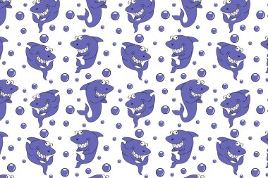 şirin köpekbalığı hayvan çizgi film deseni