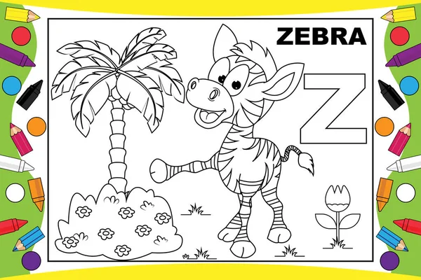 Çocuklar için alfabeli zebra çizgi filmi