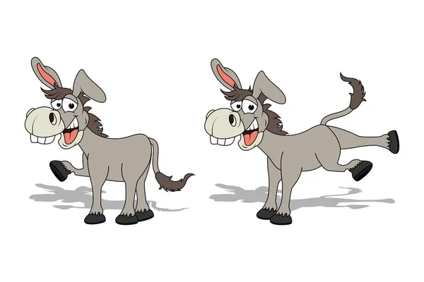 Niedlichen Esel Tier Cartoon Grafik — Stockvektor