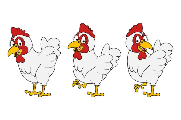 Lindo Diseño Ilustración Dibujos Animados Gallina — Vector de stock