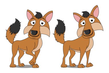 Sevimli çakal hayvan çizgi filmi grafiği