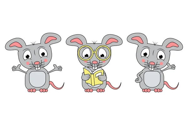 Schattig Muis Dier Cartoon Grafisch — Stockvector