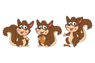 Sevimli sincap hayvan çizgi filmi grafiği