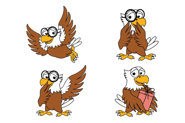 Cute Eagle Animal Cartoon Graphic — 스톡 벡터