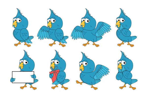 Cute Parrot Bird Cartoon Graphic — 스톡 벡터