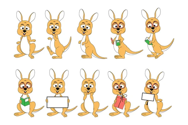 Cute Kangaroo Animal Cartoon Graphic — Vetor de Stock