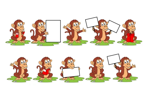 Cute Monkey Animal Cartoon Graphic — Stockvector