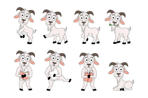 Cute Goat Animal Cartoon Graphic — Stockvektor