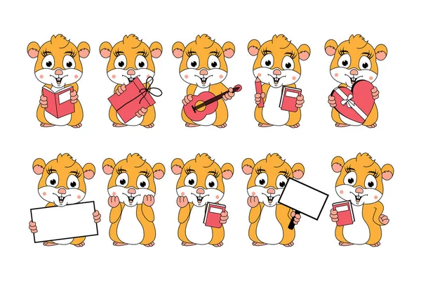 Cute Hamster Animal Cartoon Graphic — Vettoriale Stock