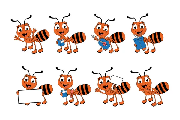 Cute Ant Animal Cartoon Graphic — Vector de stock